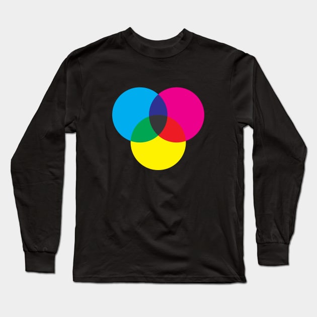 CMYK Color Intersecting Circles Long Sleeve T-Shirt by KevinWillms1